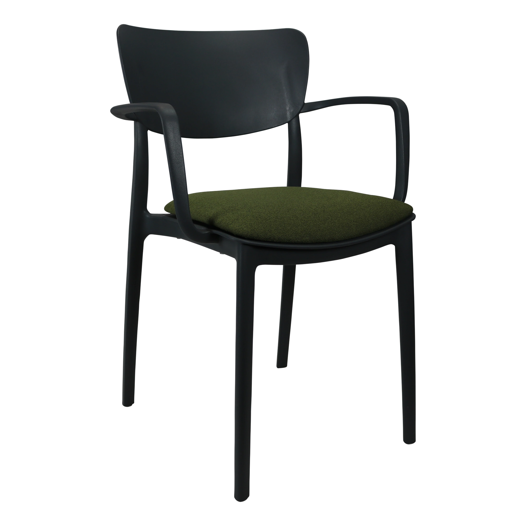 Siesta Lisa Arm Chair - Anthracite with Olive Green Fabric Cushion