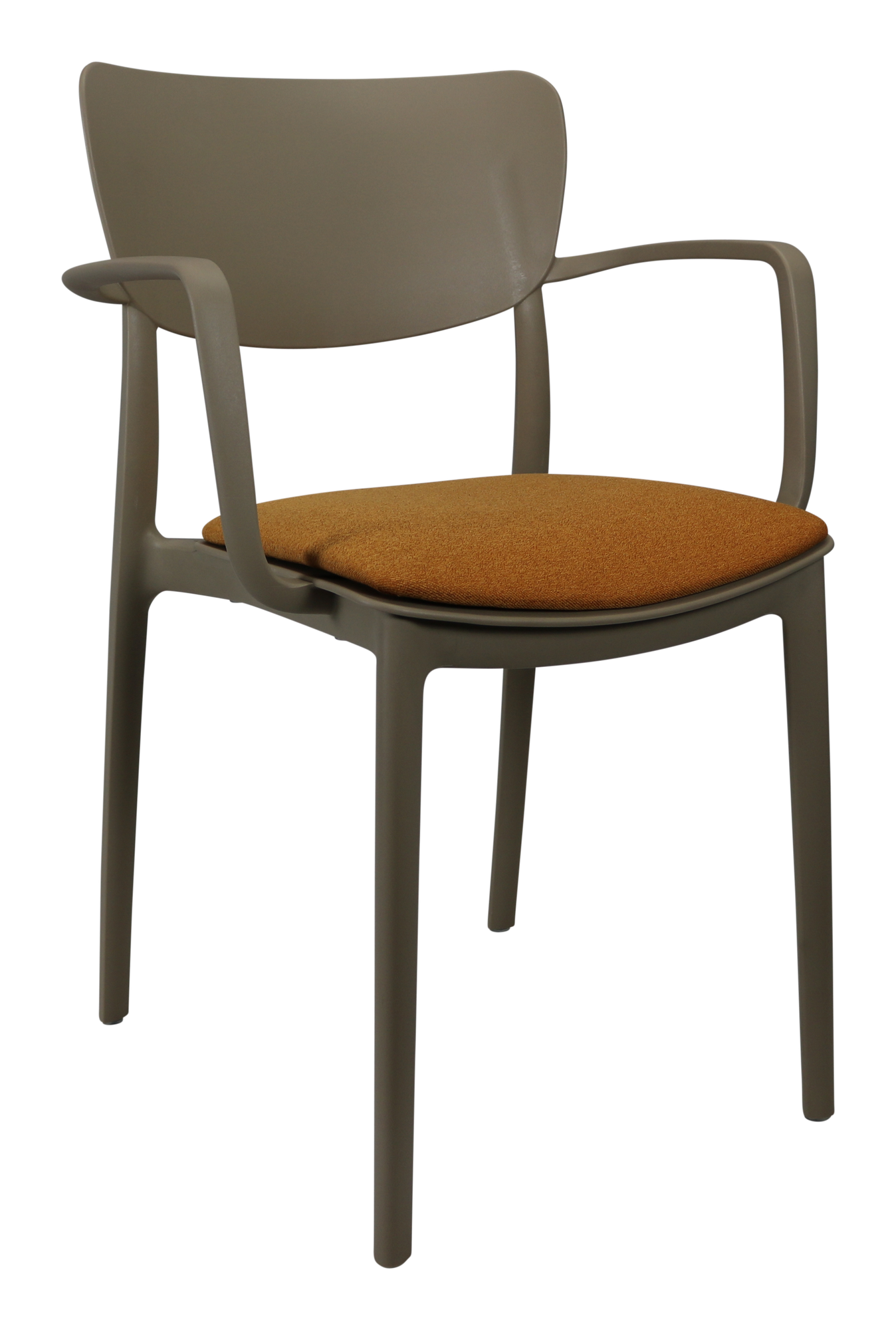 Siesta Lisa Arm Chair - Taupe with Orange Fabric Cushion