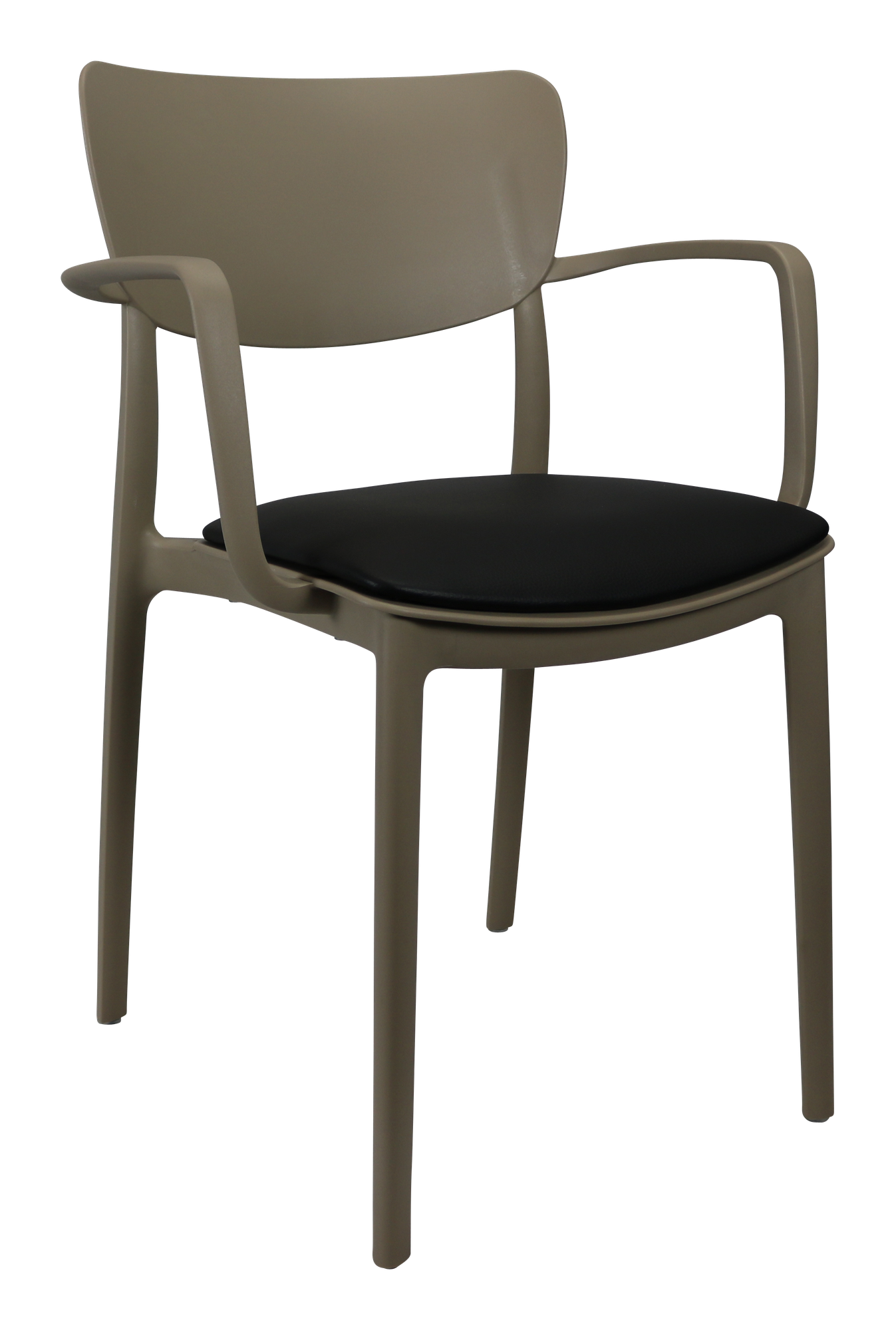 Siesta Lisa Arm Chair - Taupe with Black Vinyl Cushion
