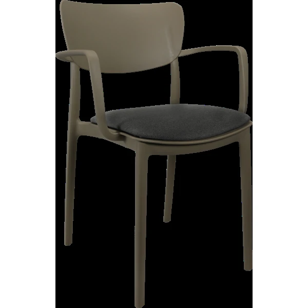 Siesta Lisa Arm Chair - Taupe with Anthracite Fabric Cushion