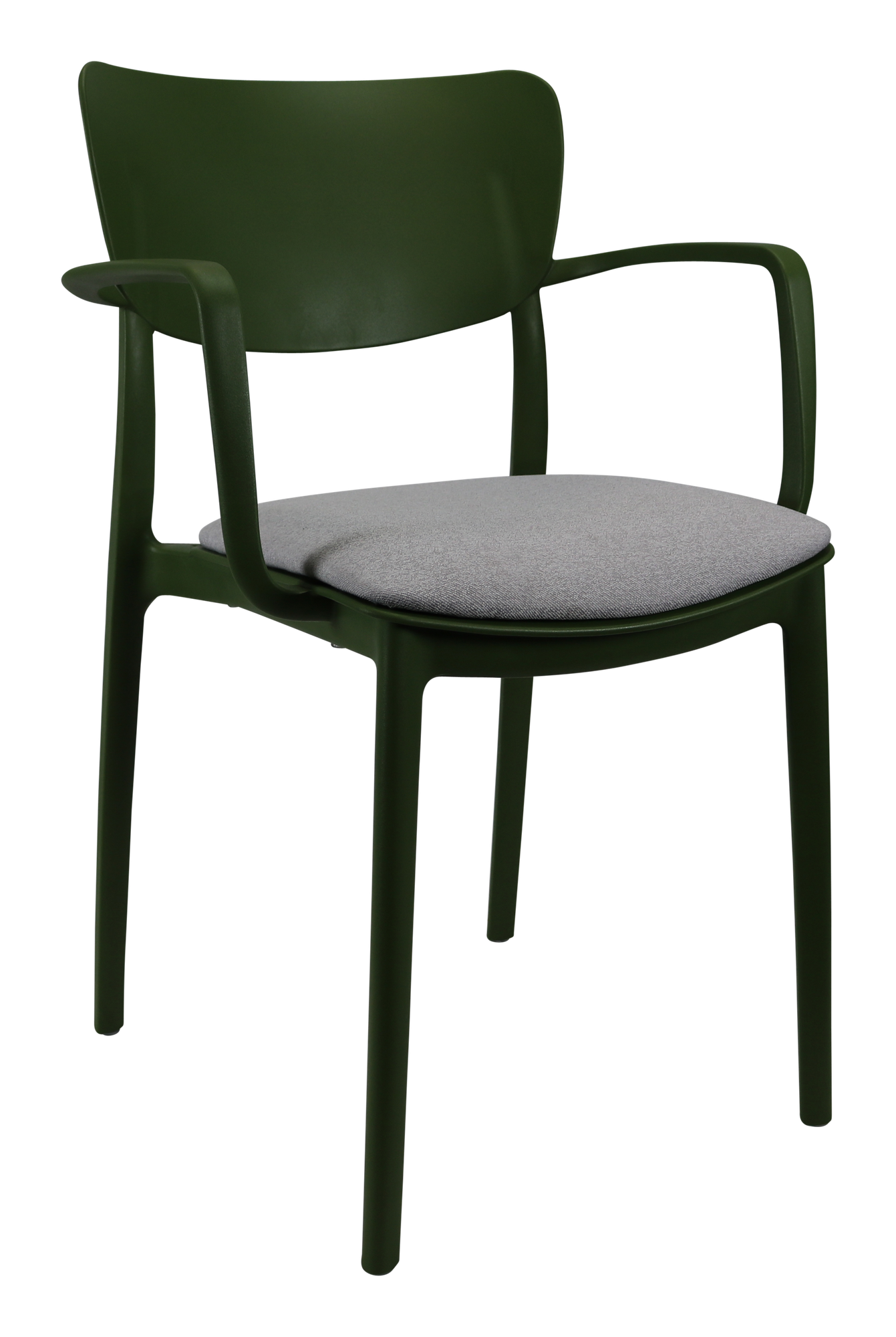 Siesta Lisa Arm Chair - Olive Green with Light Grey Fabric Cushion