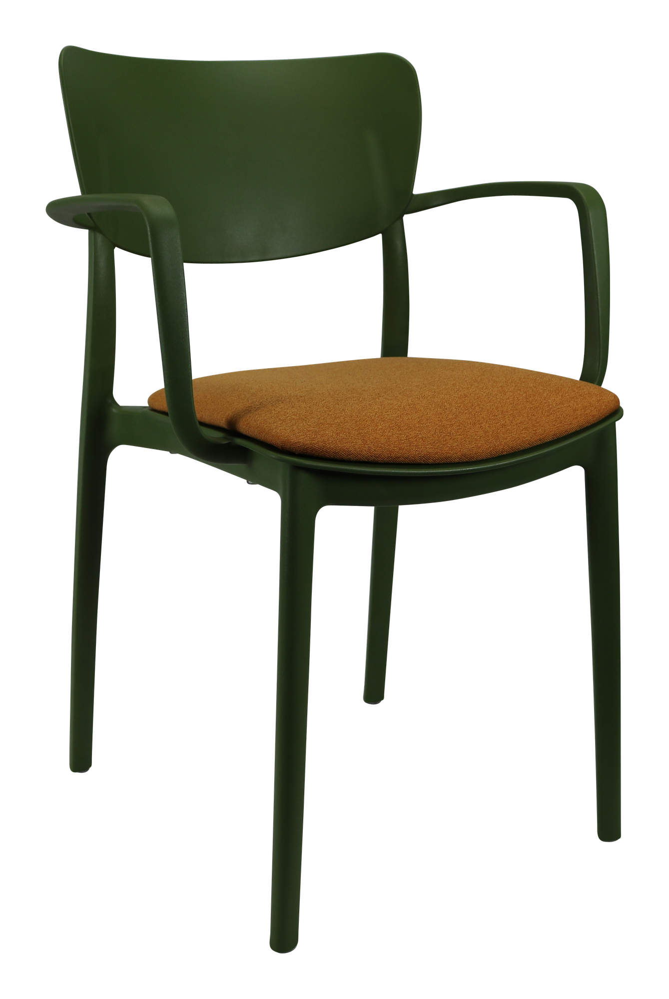 Siesta Lisa Arm Chair - Olive Green with Orange Fabric Cushion