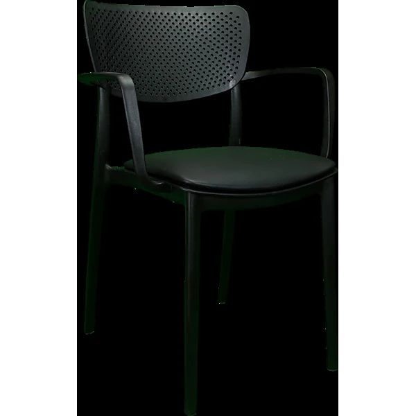 Siesta Loft Arm Chair - Black with Black Vinyl Cushion