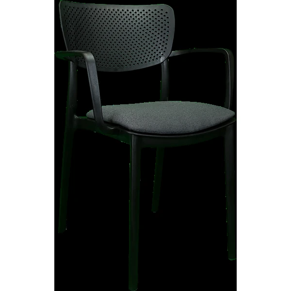 Siesta Loft Arm Chair - Black with Anthracite Fabric Cushion
