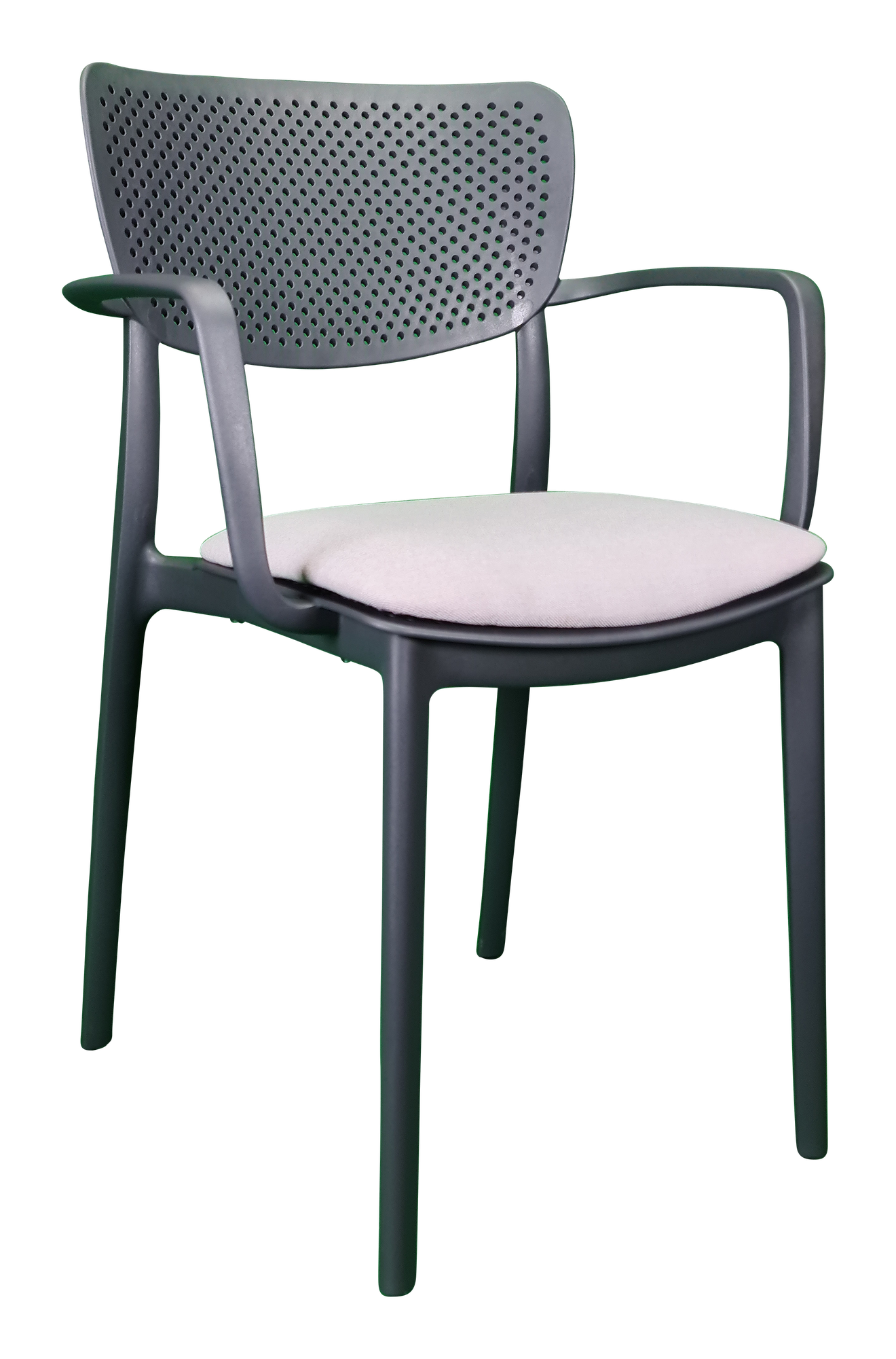 Siesta Loft Arm Chair - Anthracite with Light Grey Fabric Cushion