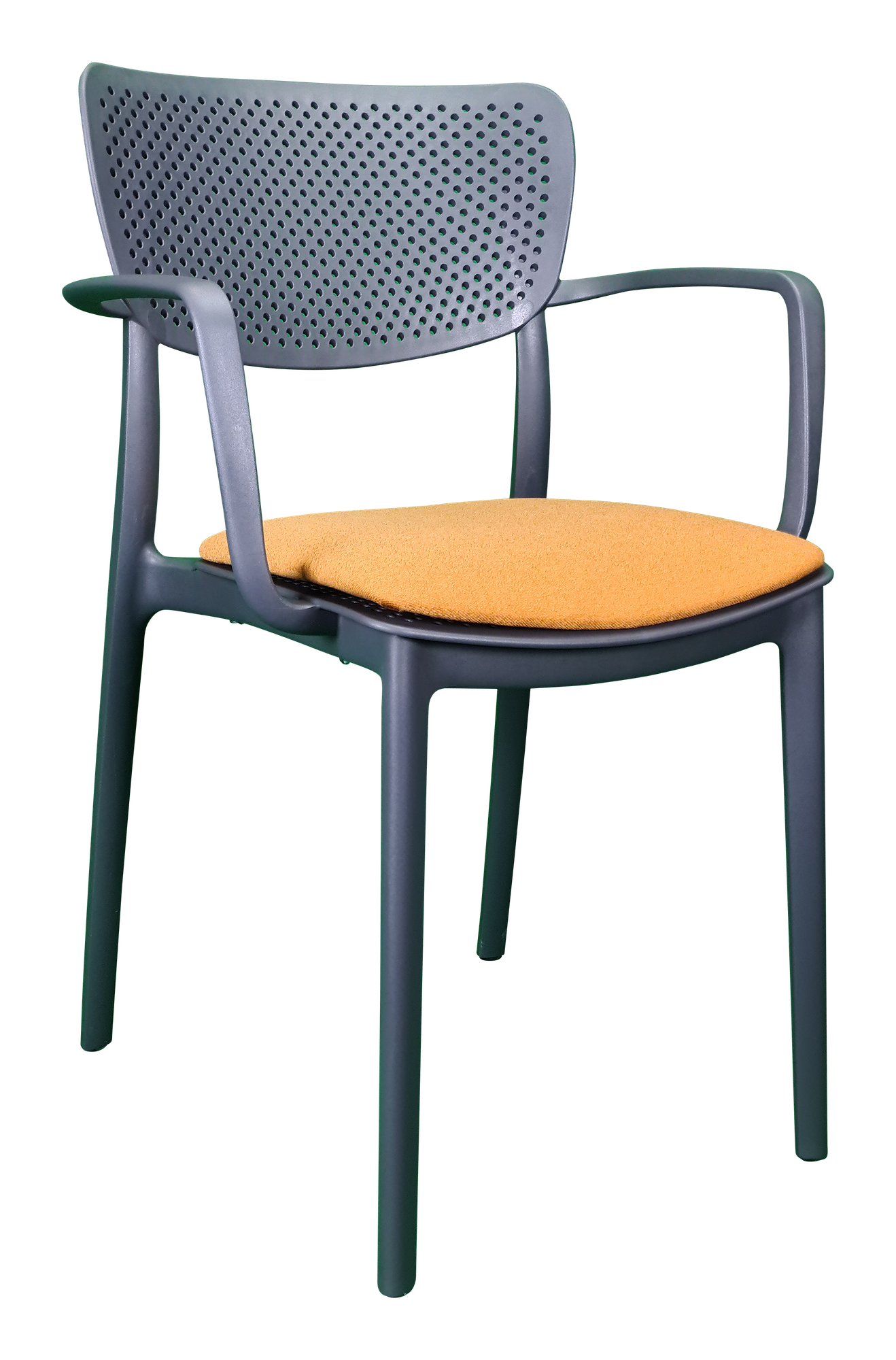 Siesta Loft Arm Chair - Anthracite with Orange Fabric Cushion