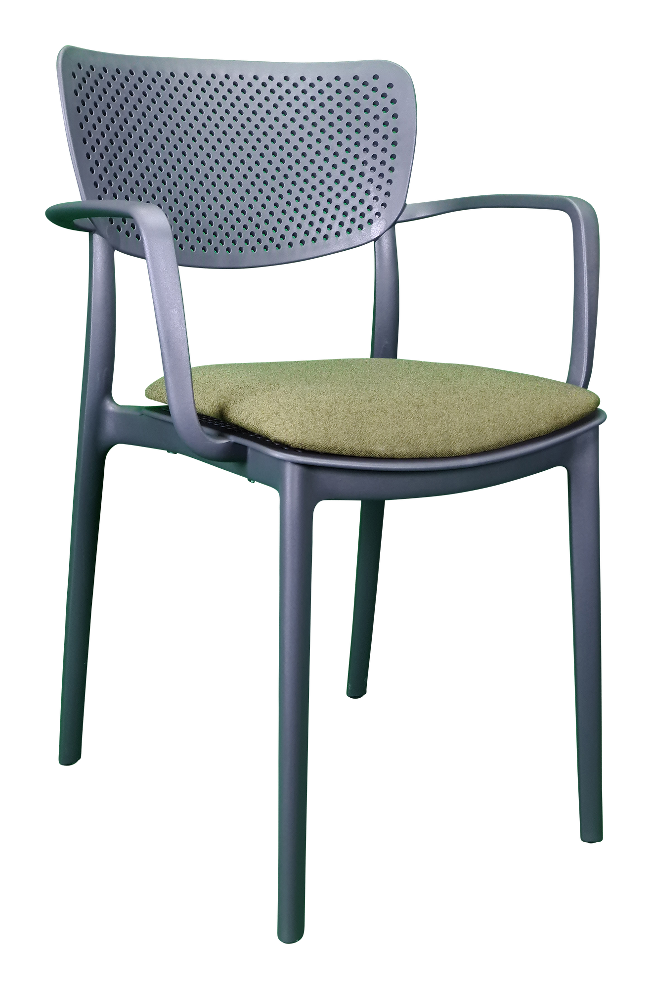 Siesta Loft Arm Chair - Anthracite with Olive Green Fabric Cushion