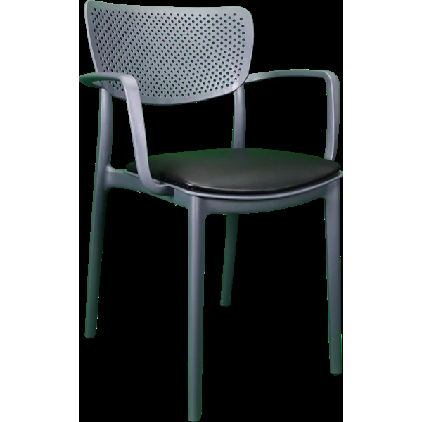 Siesta Loft Arm Chair - Anthracite with Black Vinyl Cushion
