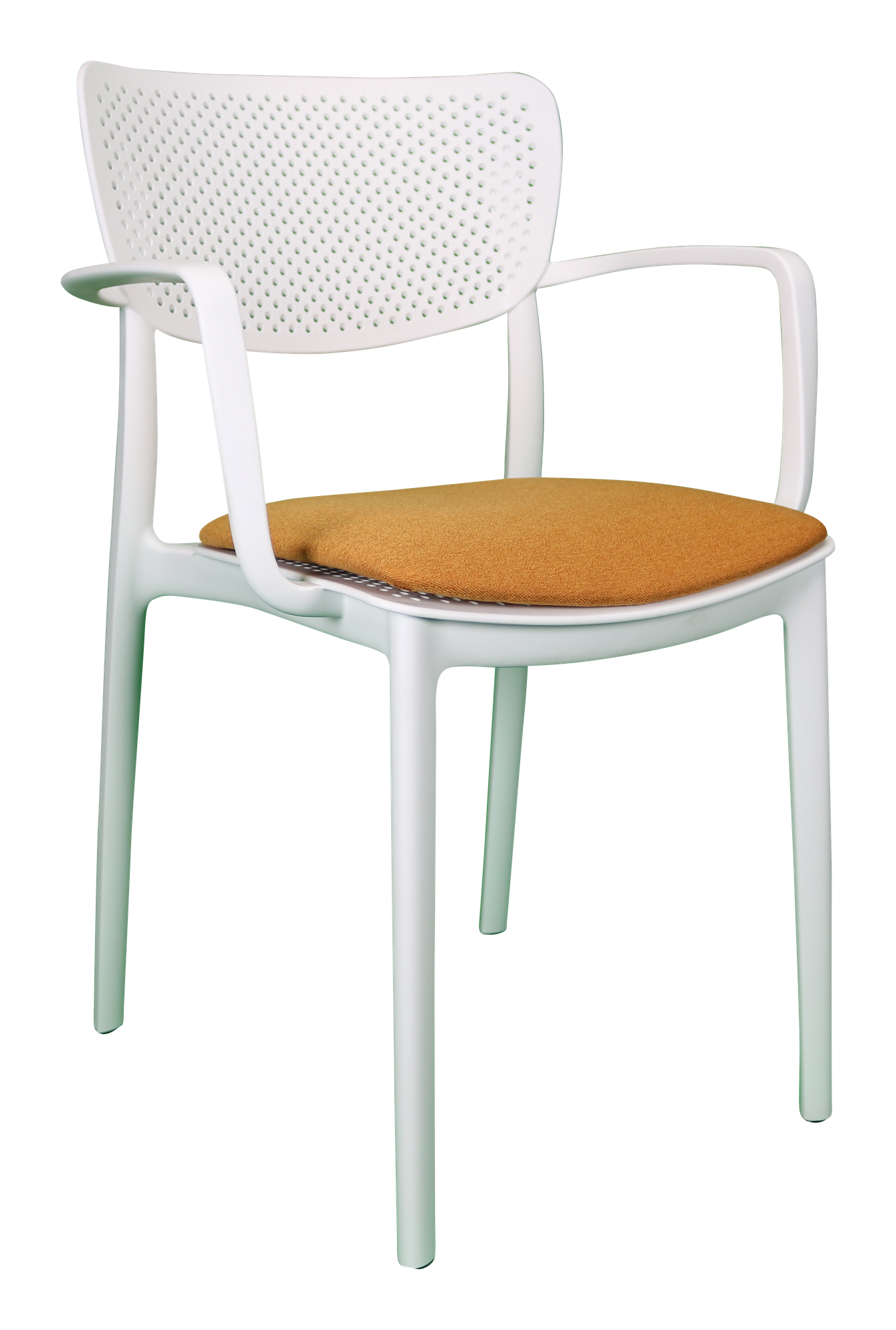 Siesta Loft Arm Chair - White with Orange Fabric Cushion