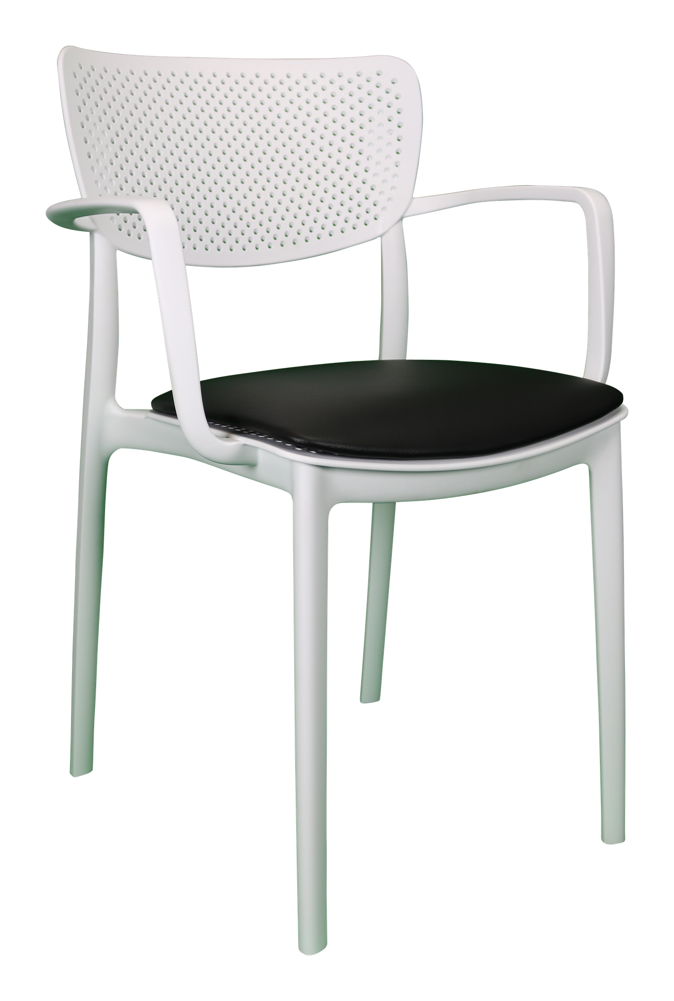 Siesta Loft Arm Chair - White with Black Vinyl Cushion