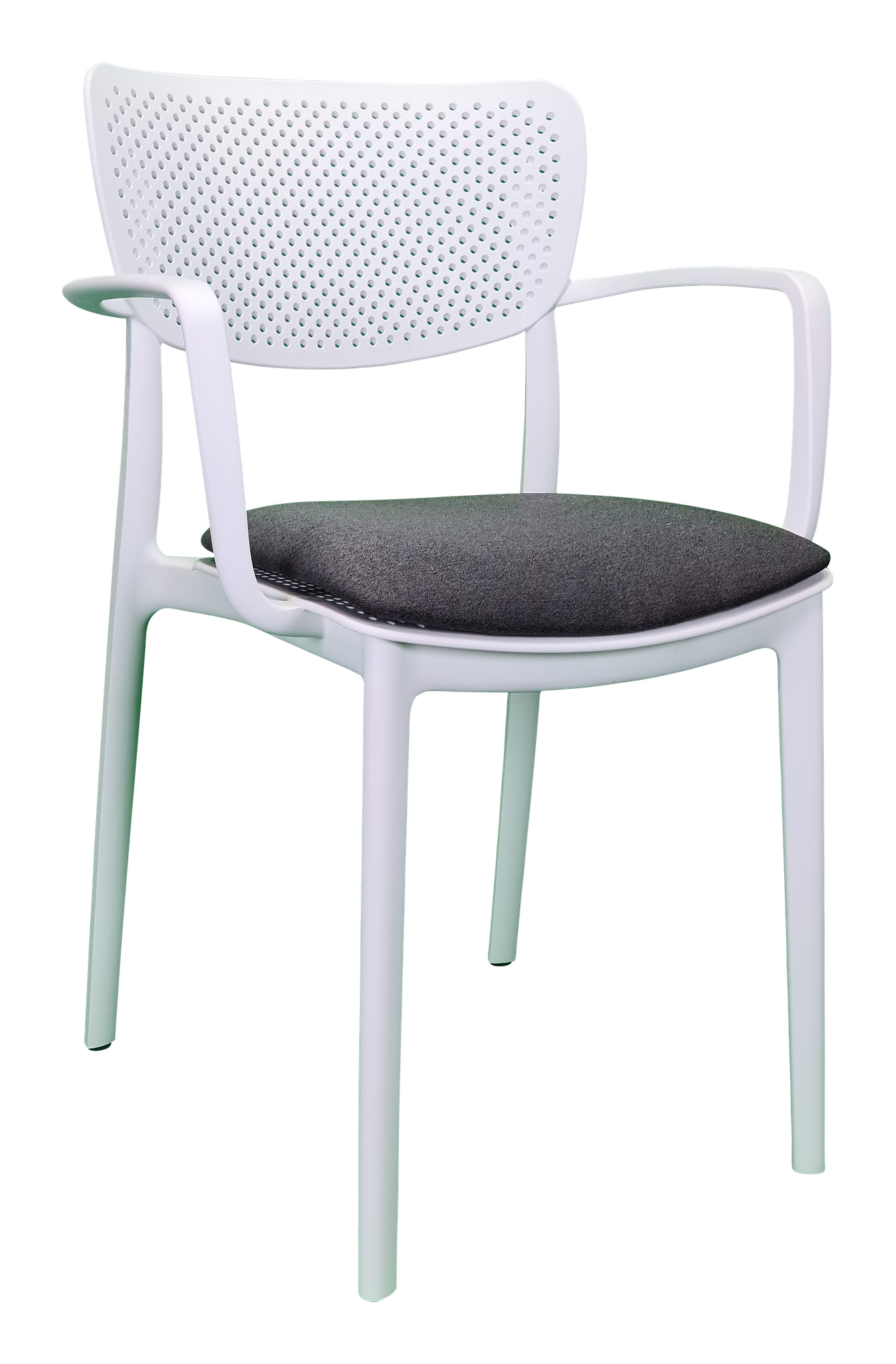 Siesta Loft Arm Chair - White with Anthracite Fabric Cushion