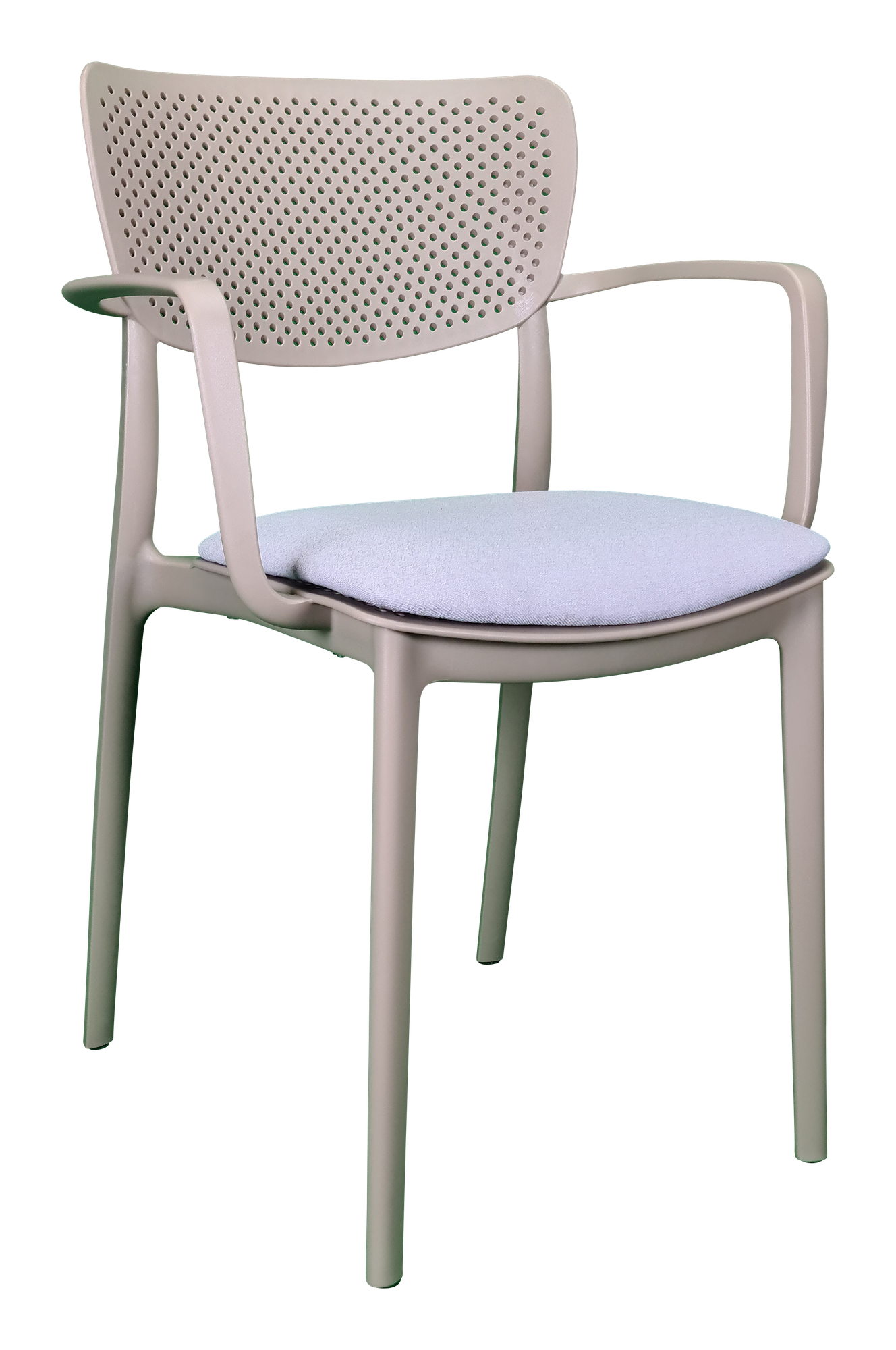 Siesta Loft Arm Chair - Taupe with Light Grey Fabric Cushion