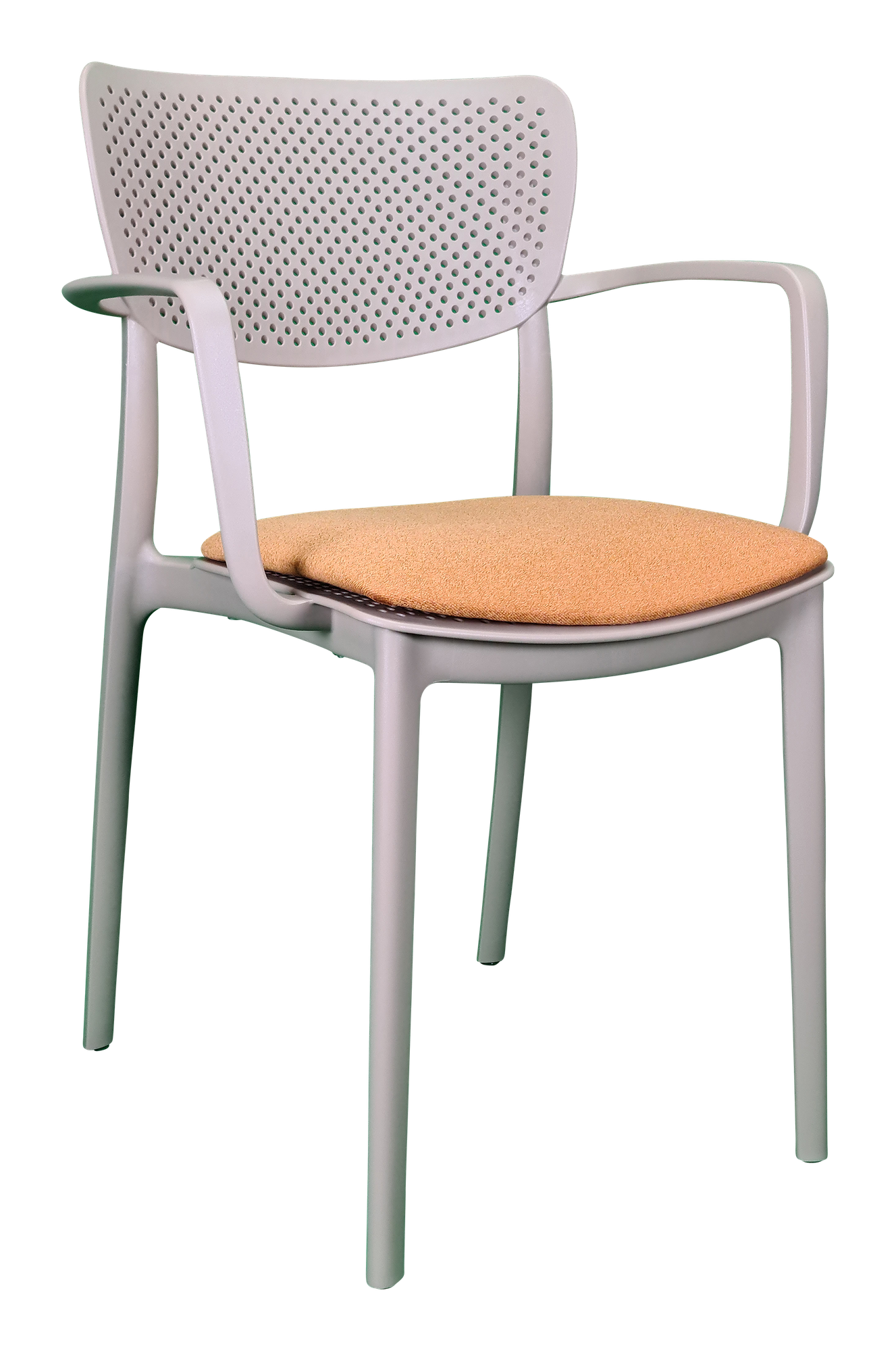 Siesta Loft Arm Chair - Taupe with Orange Fabric Cushion