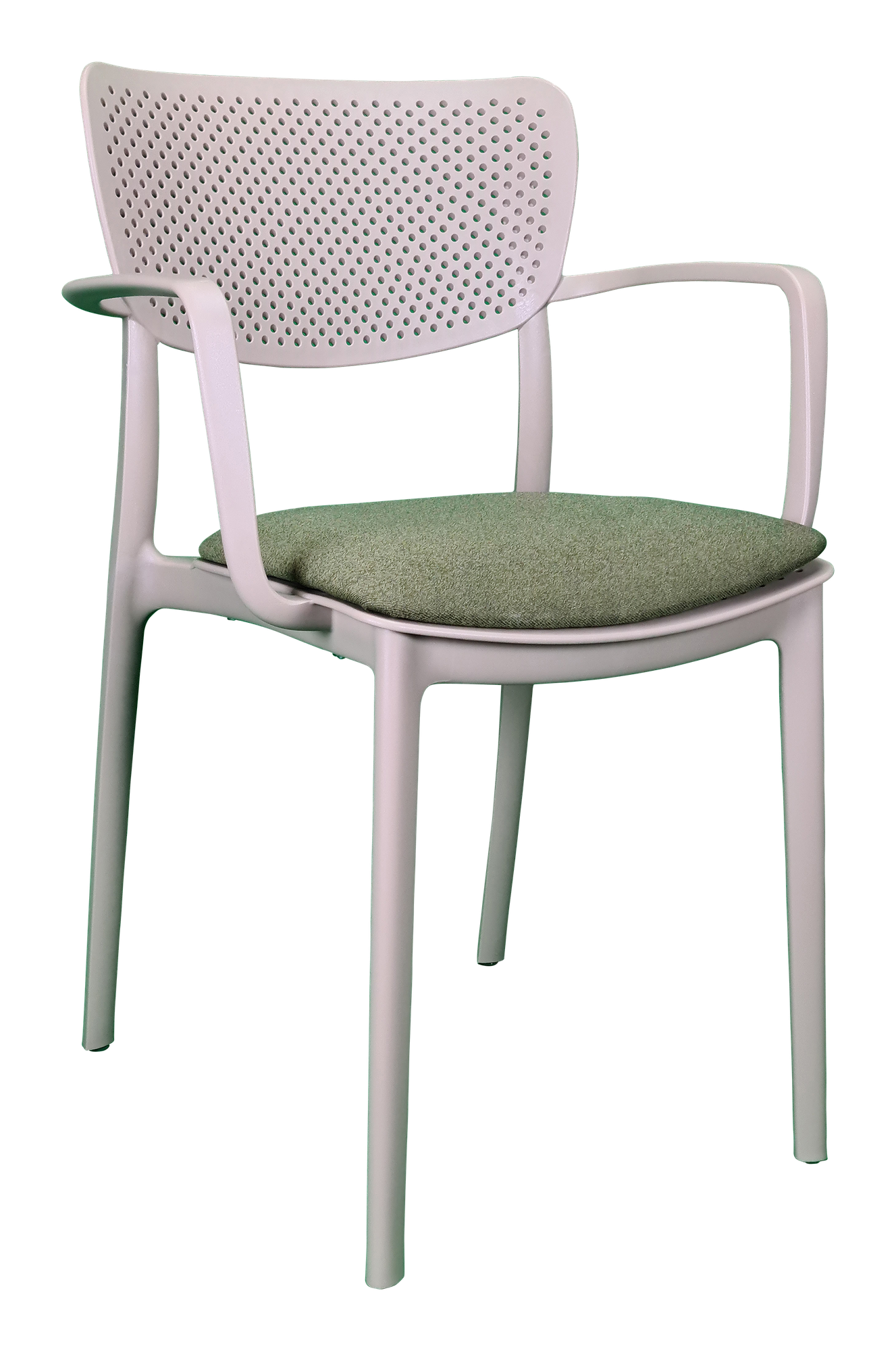 Siesta Loft Arm Chair - Taupe with Olive Green Fabric Cushion