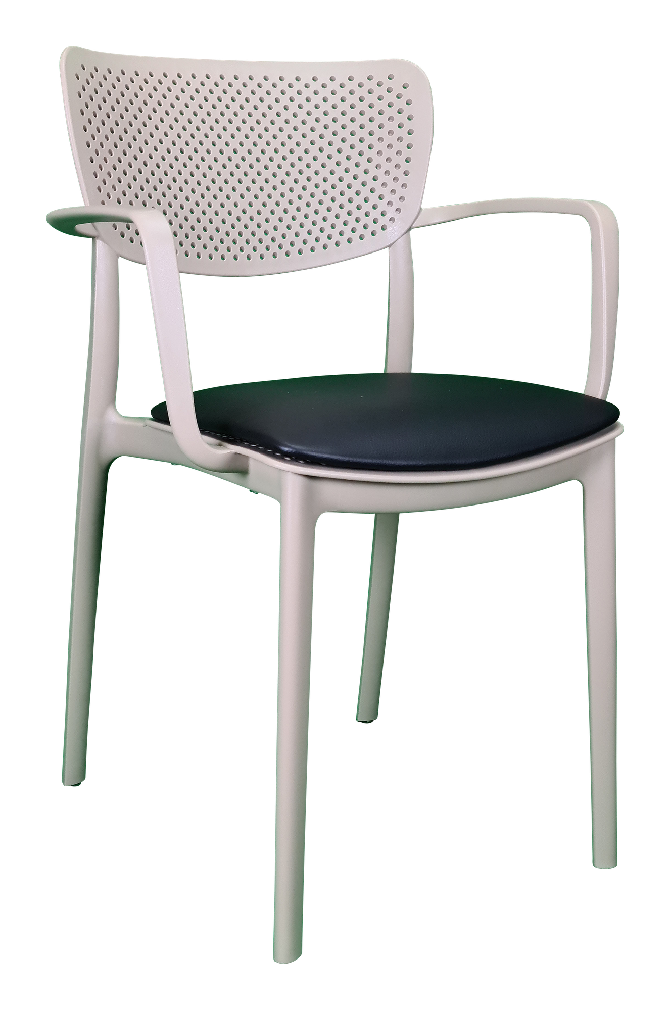 Siesta Loft Arm Chair - Taupe with Black Vinyl Cushion
