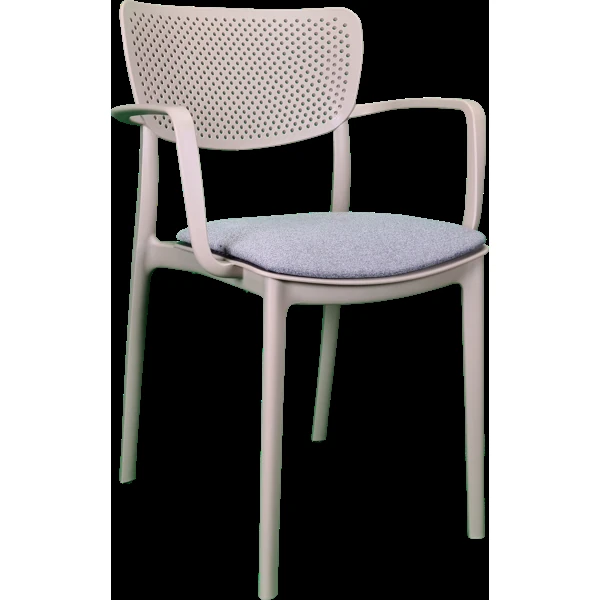 Siesta Loft Arm Chair - Taupe with Anthracite Fabric Cushion