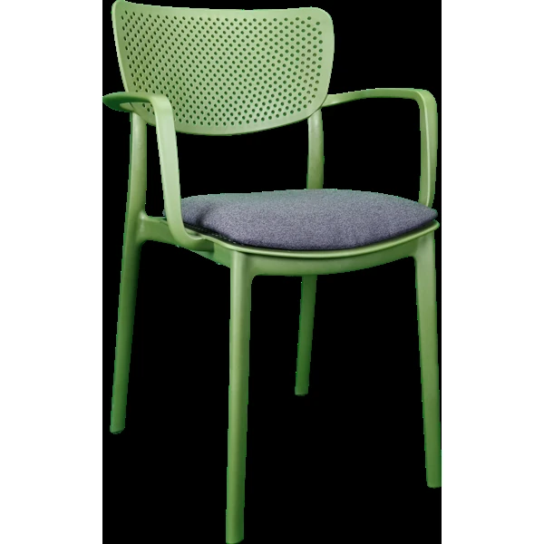 Siesta Loft Arm Chair - Olive Green with Anthracite Fabric Cushion