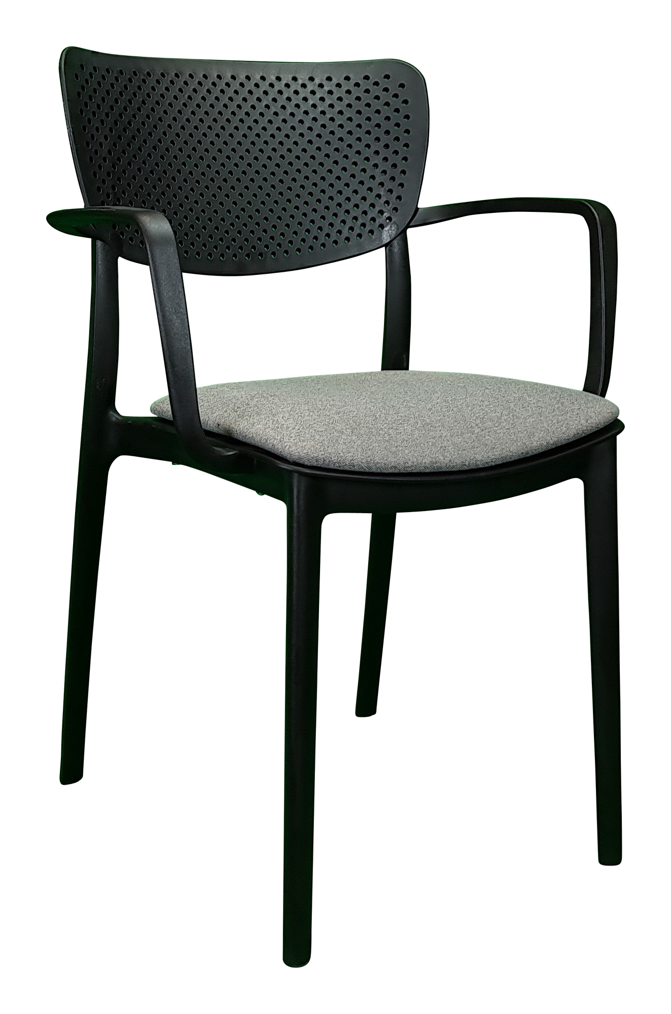 Siesta Loft Arm Chair - Black with Taupe Fabric Cushion
