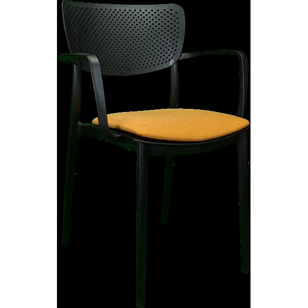 Siesta Loft Arm Chair - Black with Orange Fabric Cushion