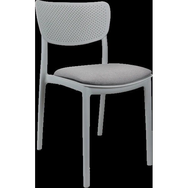 Siesta Lucy Chair - White with Light Grey Fabric Cushion