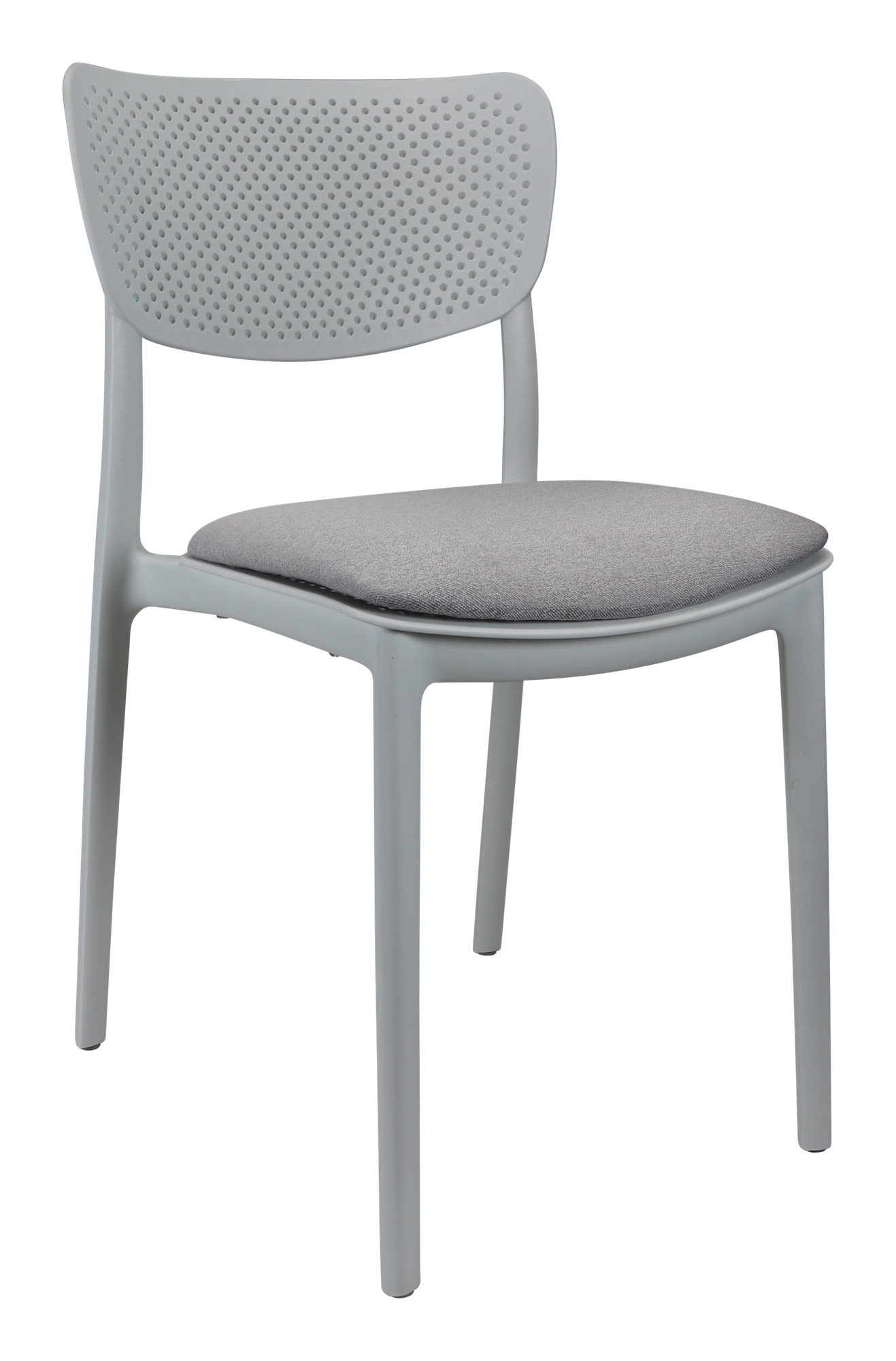 Siesta Lucy Chair - White with Light Grey Fabric Cushion