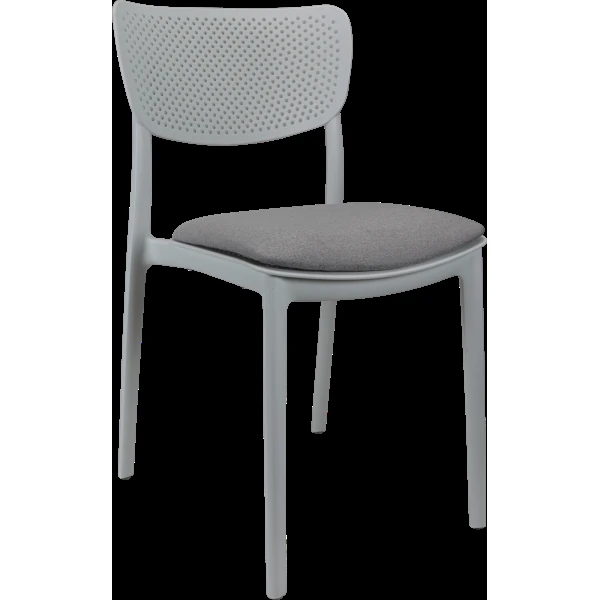 Siesta Lucy Chair - White with Taupe Fabric Cushion