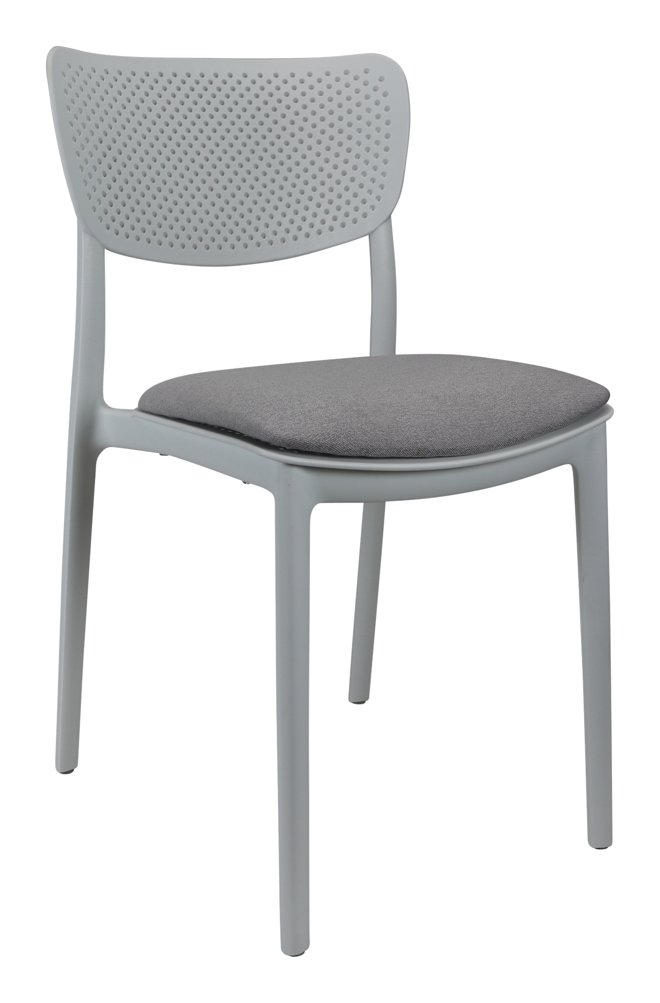Siesta Lucy Chair - White with Taupe Fabric Cushion