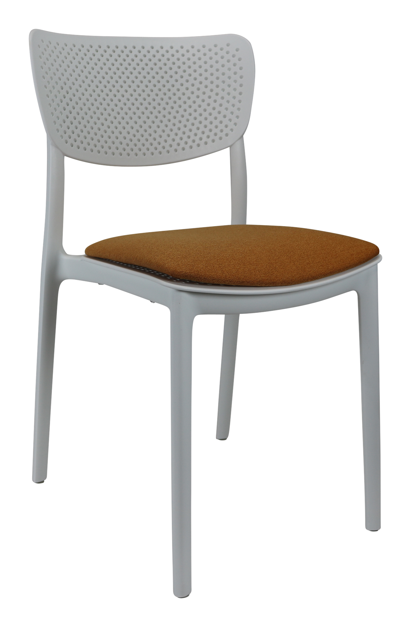 Siesta Lucy Chair - White with Orange Fabric Cushion