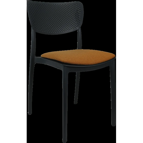 Siesta Lucy Chair - Anthracite with Orange Fabric Cushion