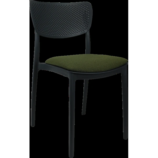 Siesta Lucy Chair - Anthracite with Olive Green Fabric Cushion