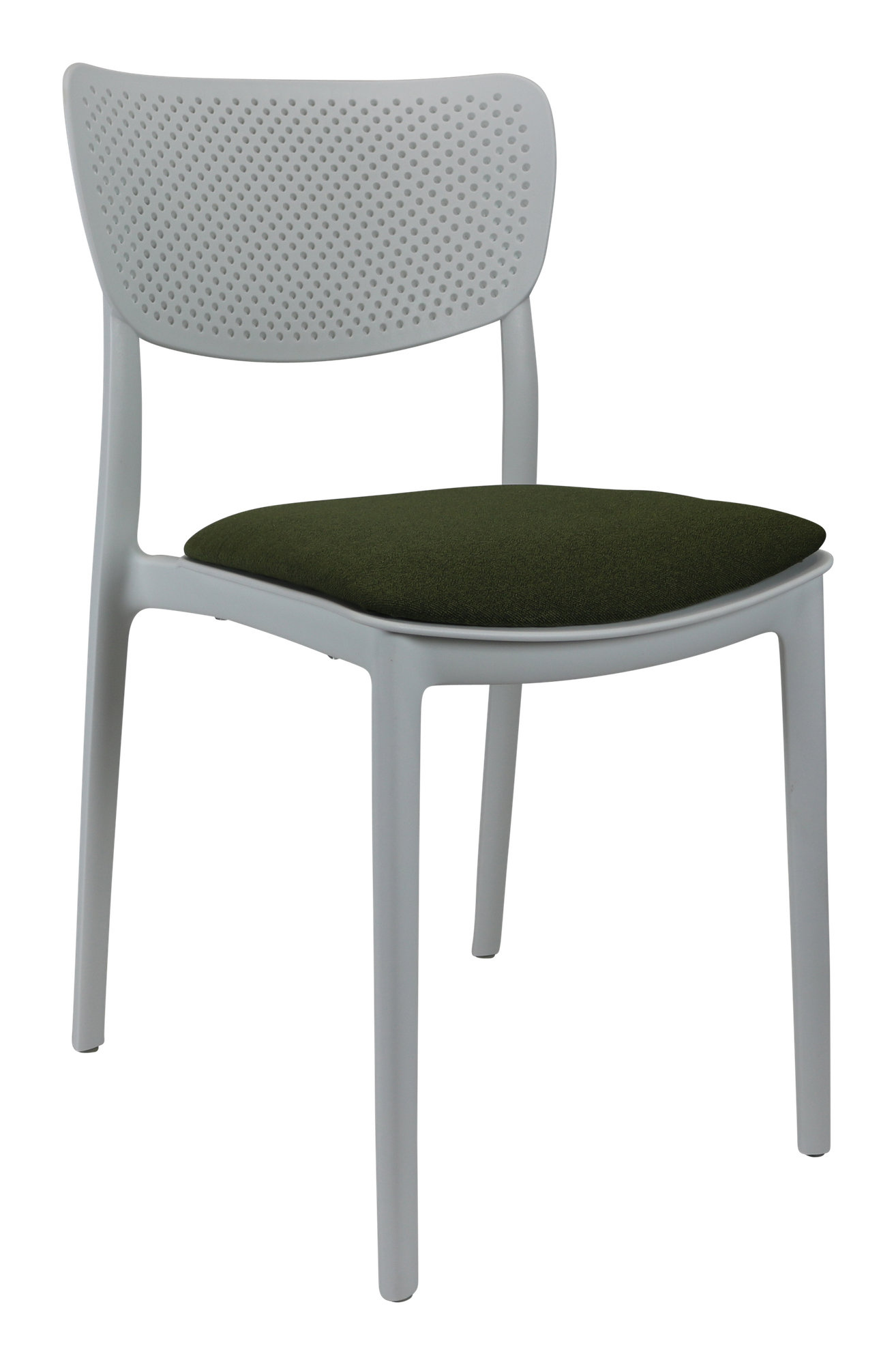 Siesta Lucy Chair - White with Olive Green Fabric Cushion