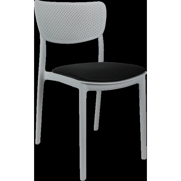 Siesta Lucy Chair - White with Black Vinyl Cushion