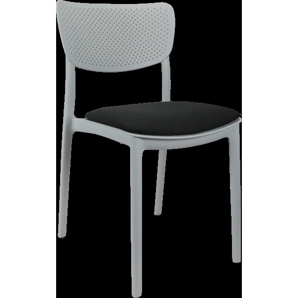 Siesta Lucy Chair - White with Anthracite Fabric Cushion