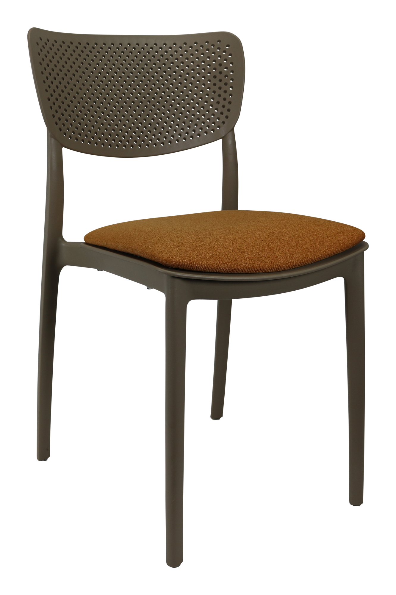 Siesta Lucy Chair - Taupe with Orange Fabric Cushion