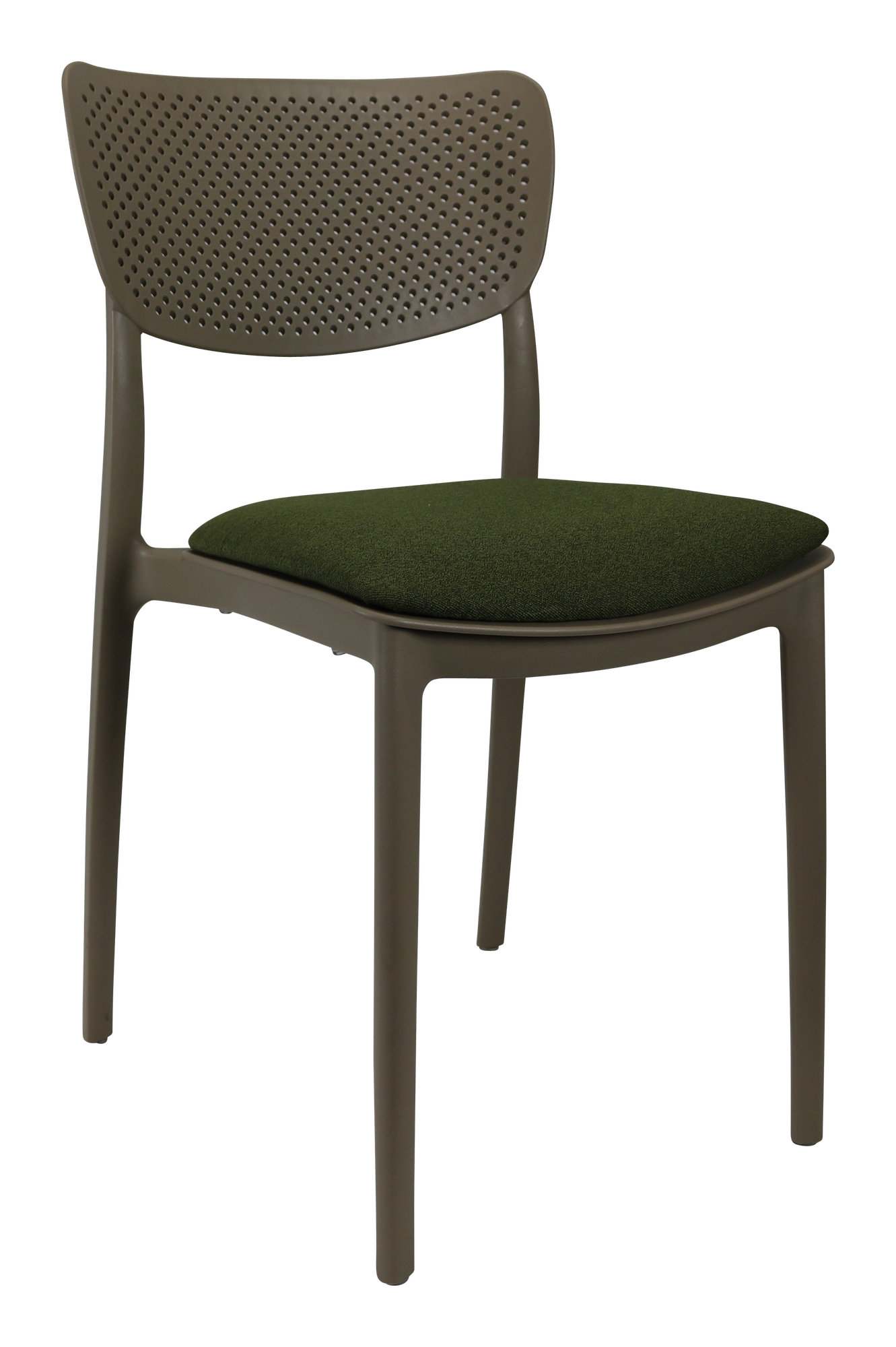 Siesta Lucy Chair - Taupe with Olive Green Fabric Cushion