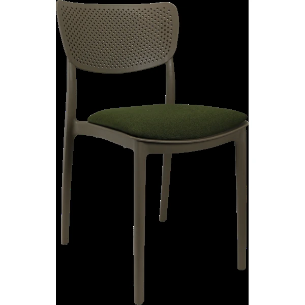 Siesta Lucy Chair - Taupe with Olive Green Fabric Cushion
