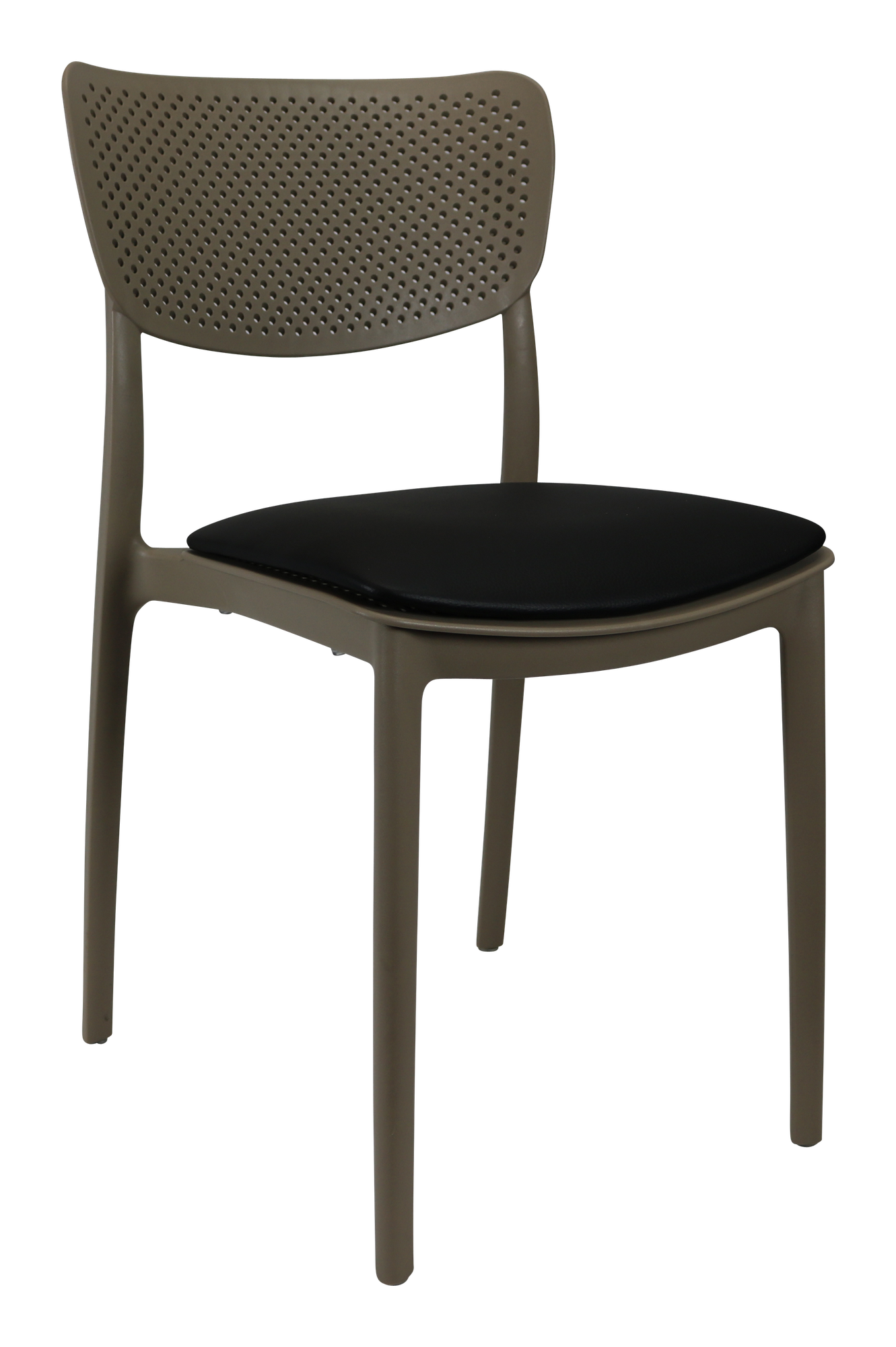 Siesta Lucy Chair - Taupe with Black Vinyl Cushion