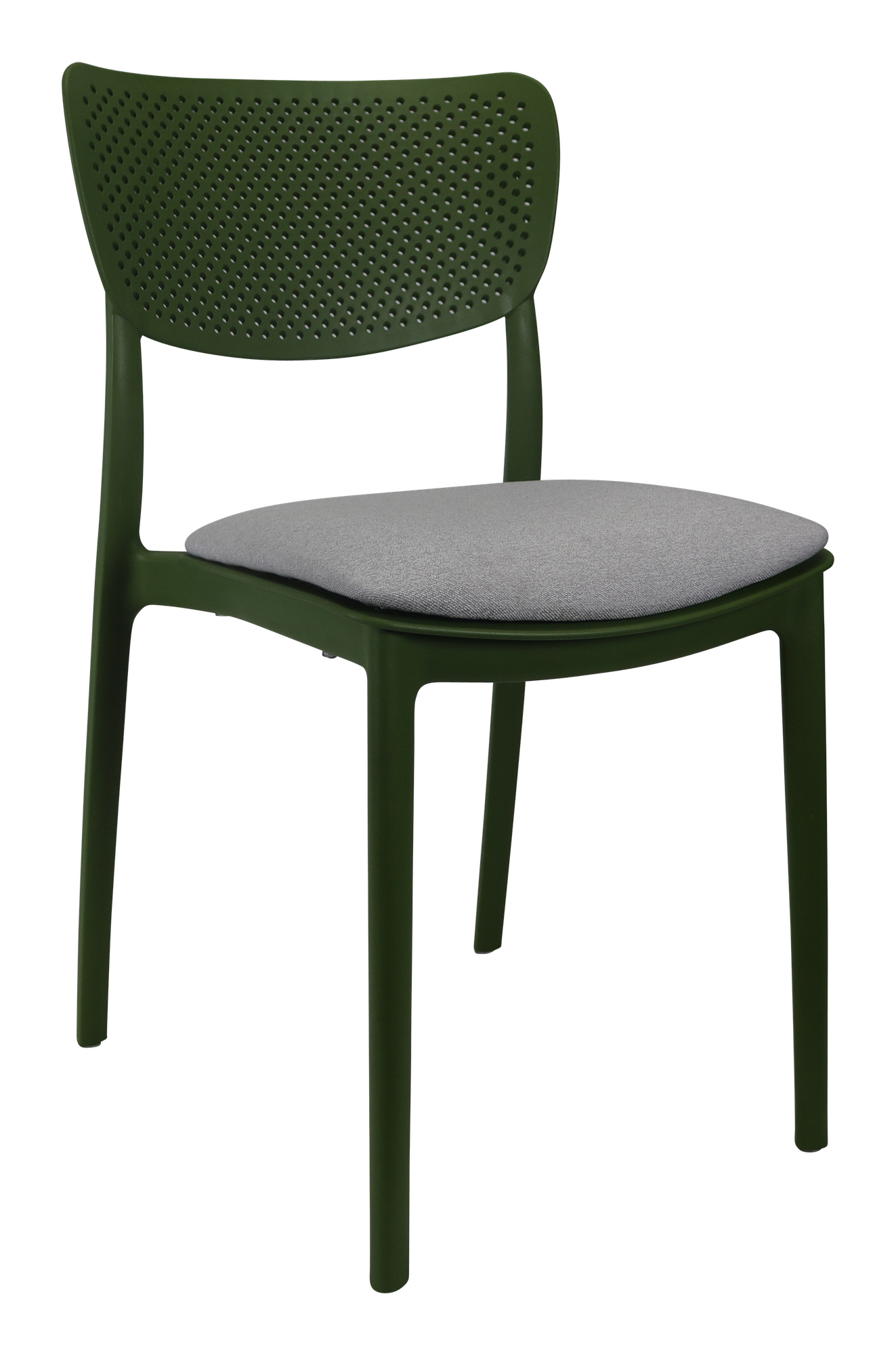Siesta Lucy Chair - Olive Green with Light Grey Fabric Cushion
