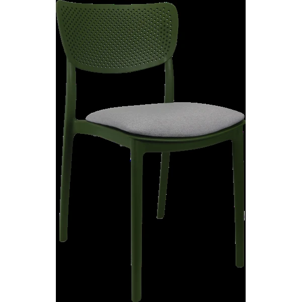 Siesta Lucy Chair - Olive Green with Light Grey Fabric Cushion