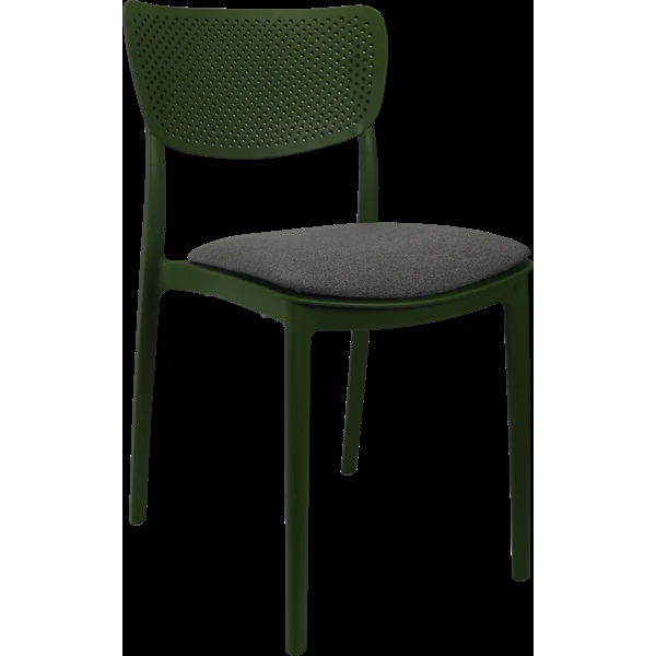 Siesta Lucy Chair - Olive Green with Taupe Fabric Cushion