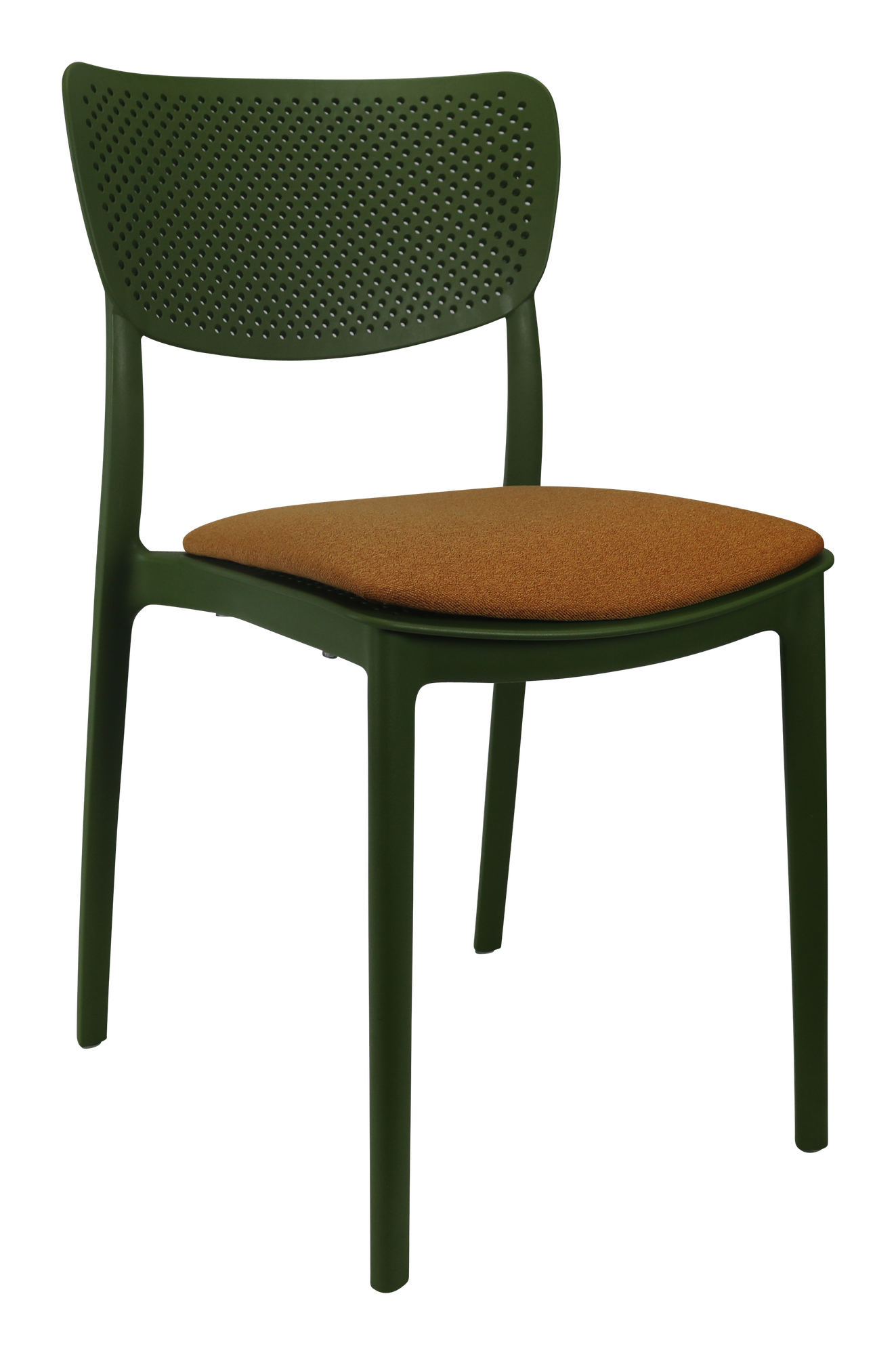 Siesta Lucy Chair - Olive Green with Orange Fabric Cushion