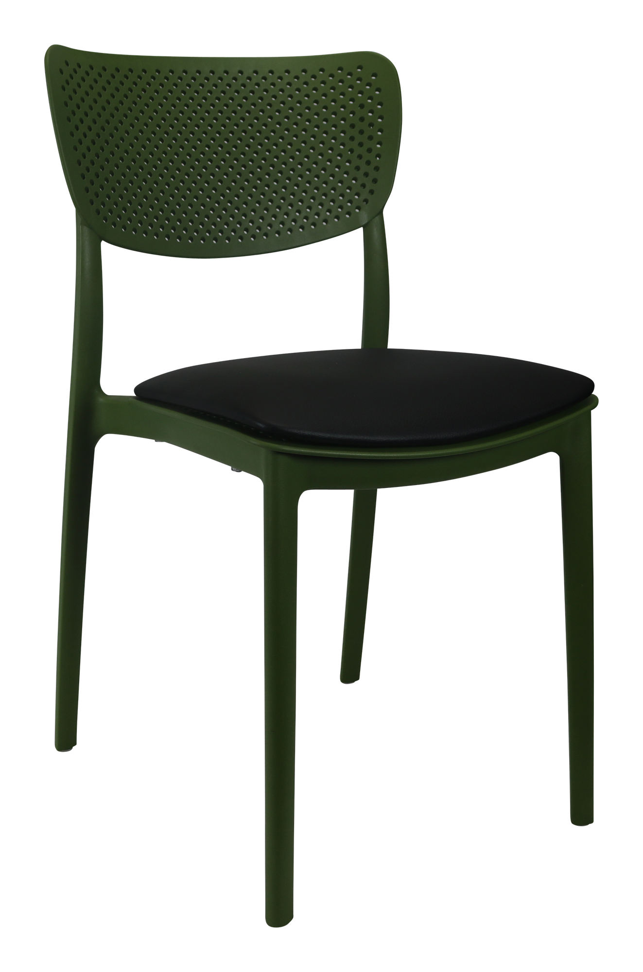 Siesta Lucy Chair - Olive Green with Black Vinyl Cushion
