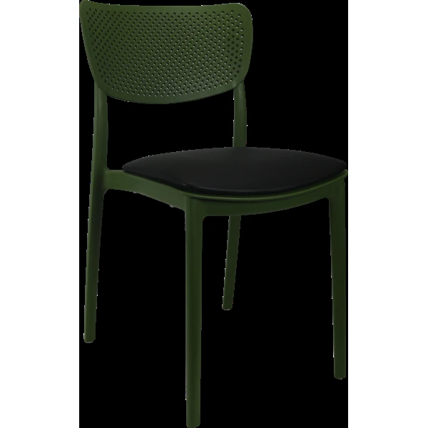 Siesta Lucy Chair - Olive Green with Black Vinyl Cushion
