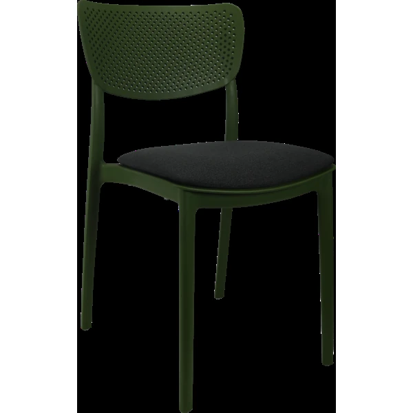 Siesta Lucy Chair - Olive Green with Anthracite Fabric Cushion