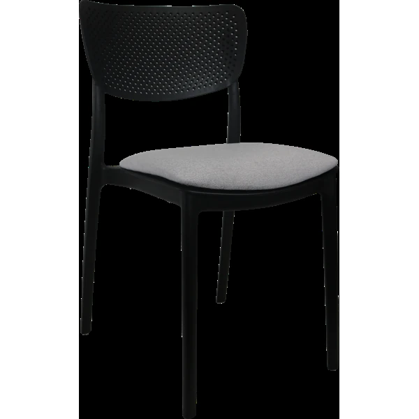Siesta Lucy Chair - Black with Light Grey Fabric Cushion