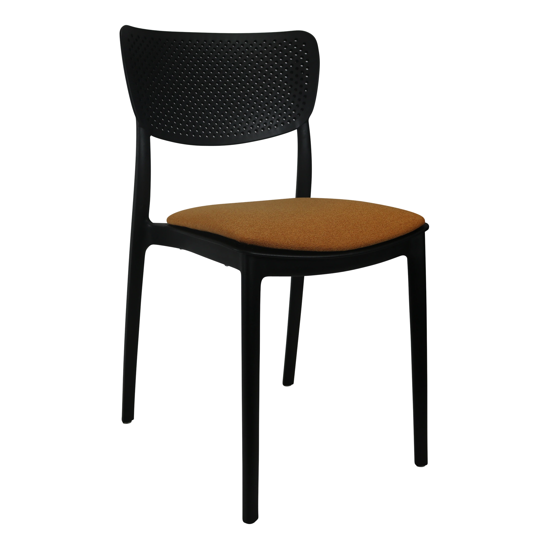 Siesta Lucy Chair - Black with Orange Fabric Cushion