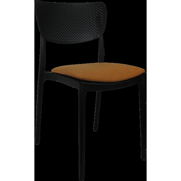 Siesta Lucy Chair - Black with Orange Fabric Cushion