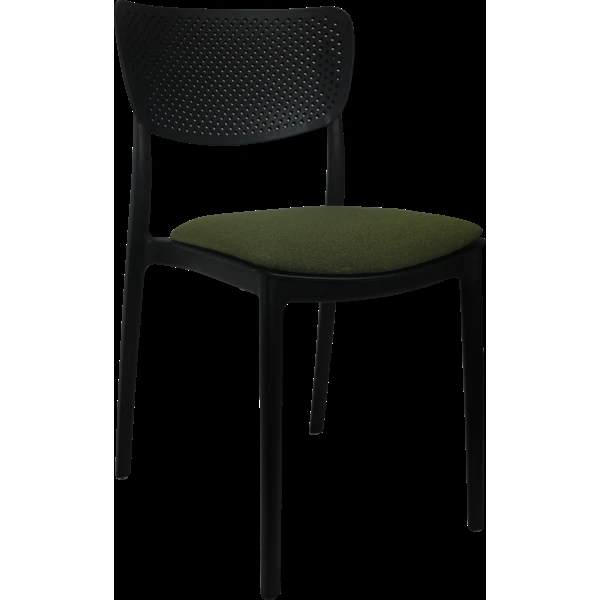 Siesta Lucy Chair - Black with Olive Green Fabric Cushion