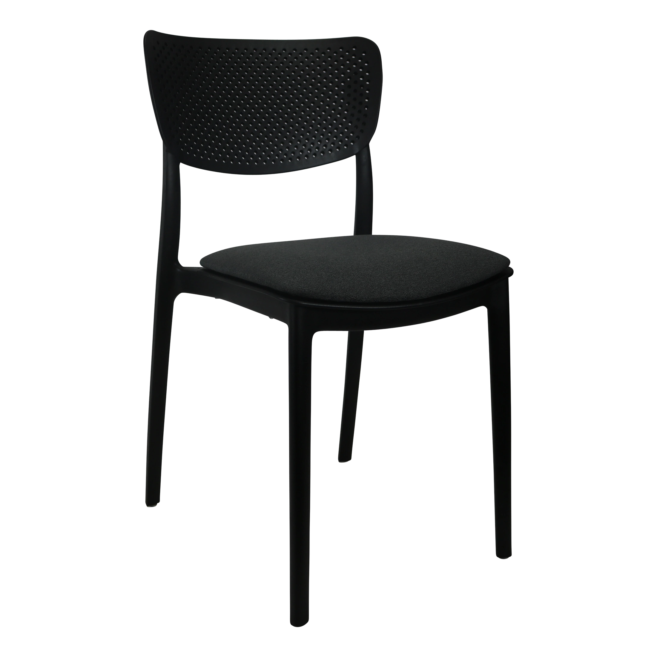 Siesta Lucy Chair - Black with Anthracite Fabric Cushion