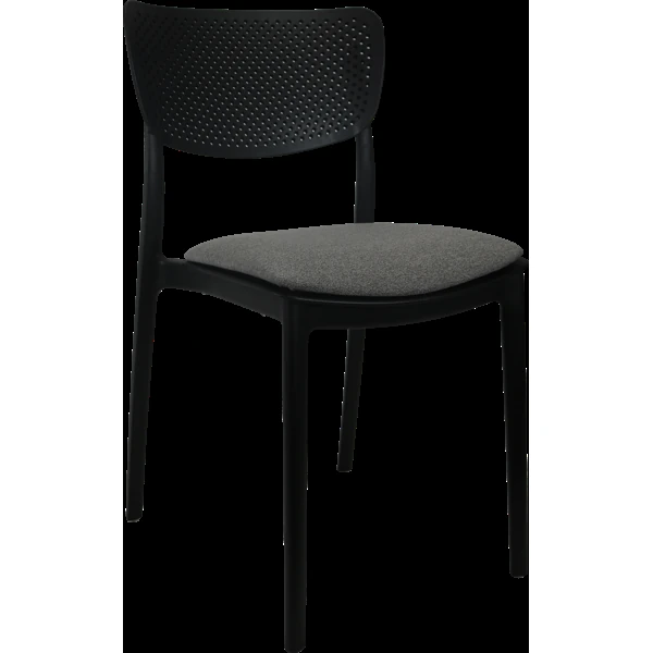 Siesta Lucy Chair - Anthracite with Taupe Fabric Cushion